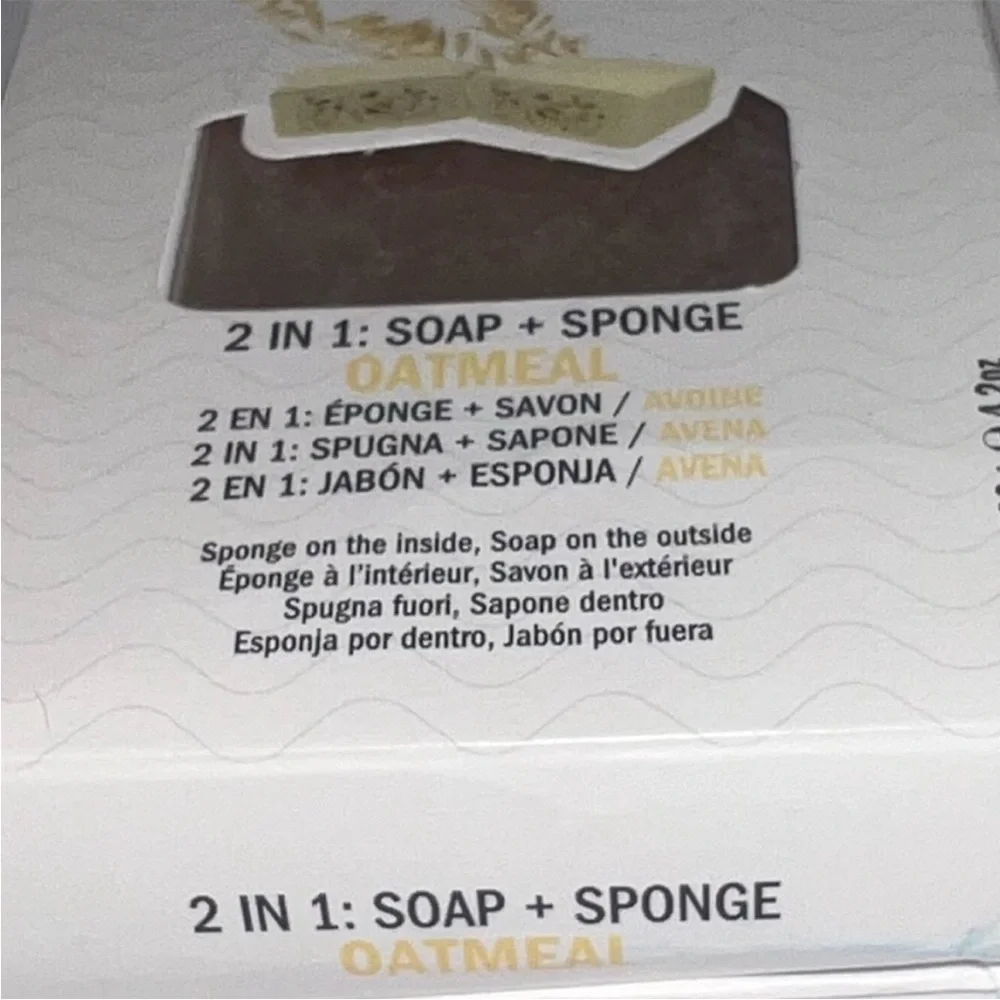 Afterspa 2 in 1 Exfoliating Oatmeal Soap + Bath Sponge New in Box